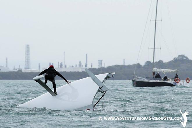 York capsized immediately after race five © Nic Douglass / www.AdventuresofaSailorGirl.com